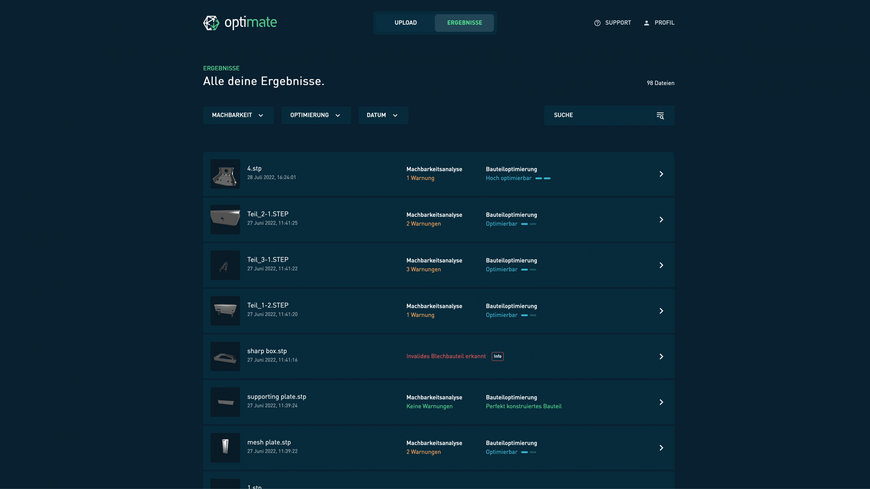 Optimate: Sheet metal processing on the path to Industry 4.0